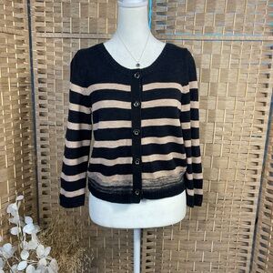 Moth Black and Tan Striped Cardigan Size Small